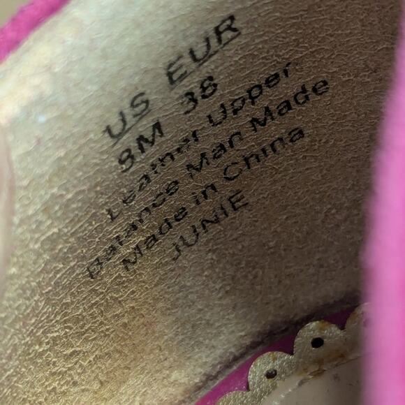 Sam Edelman Junie Hot Pink Block Heels Pumps Womens 8 Slip On Suede Leather - Picture 6 of 6